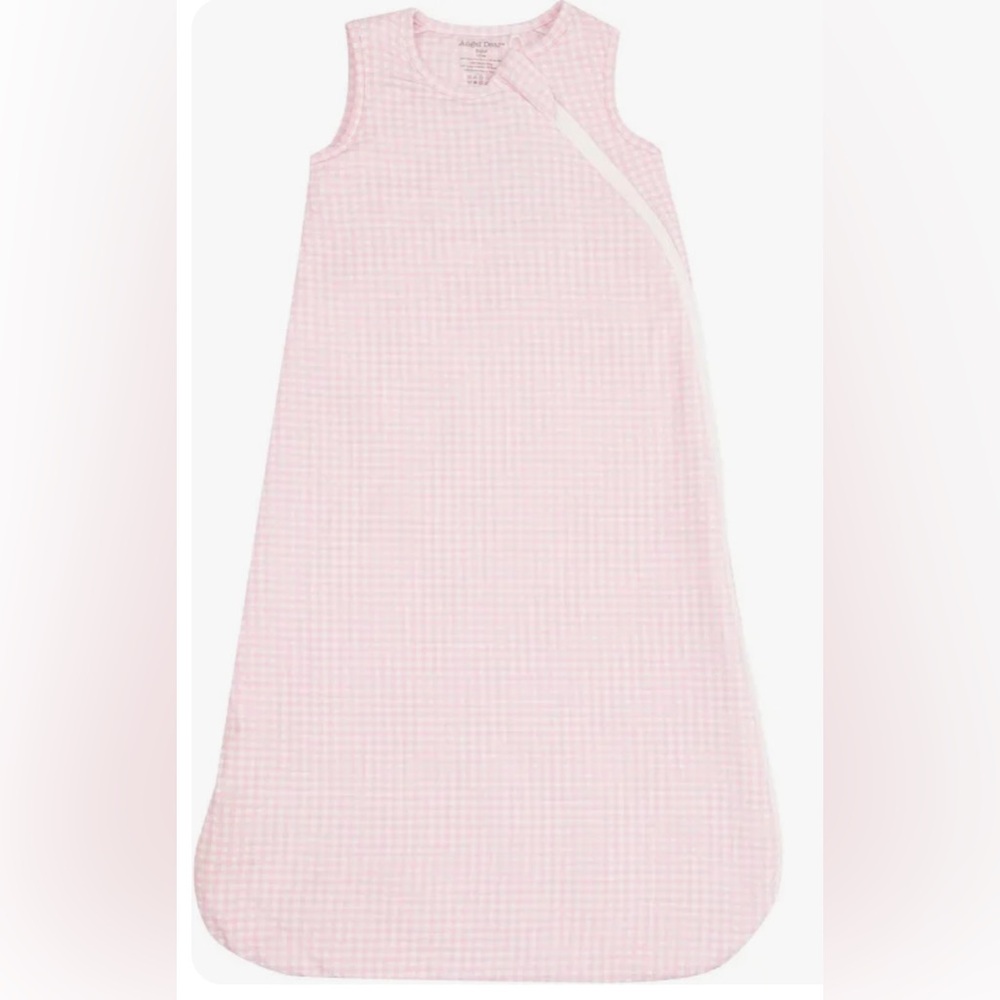 NWT Angel Dear Bamboo Baby Infant Wearable Blanket Sleep Sack Pink Gingham 0-6m